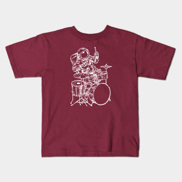 SEEMBO Spaceman Playing Drums Drummer Drumming Musician Band Kids T-Shirt by SEEMBO